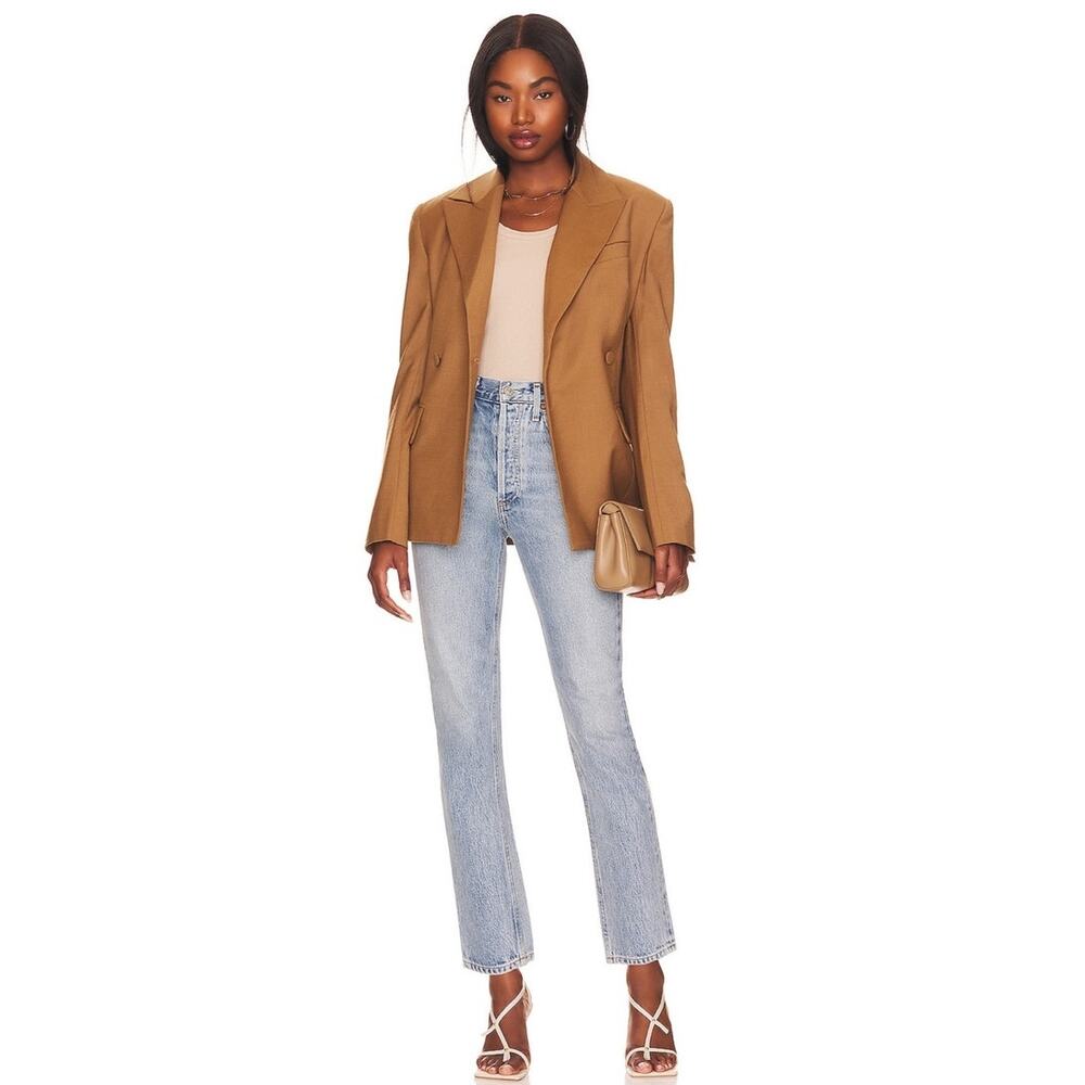 Agolde Riley High Rise Straight Crop Jean Blue Ankle Rigid Denim Womens US 26